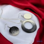 ANAN, művészi medál, fülbevaló, polimer agyag ékszer, Aszimmetria