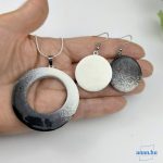 ANAN, művészi medál, fülbevaló, polimer agyag ékszer, Aszimmetria