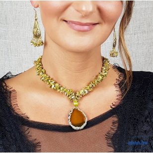   Édesvízi gyöngy nyaklánc, hematit, achát, antiallergén ékszer, egyedi, kézműves