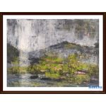 Kép, Fülöp Antal festmény, olaj, Fabriano Tela olajkarton, 21x29cm, cím: Mediterrán tájkép, tájkép