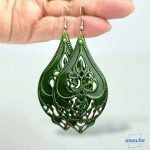 ANAN, kézzel festett ékszer, fülbevaló, nyaklánc, erdei zöld, Mesés Kelet