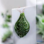 ANAN, kézzel festett ékszer, fülbevaló, nyaklánc, erdei zöld, Mesés Kelet