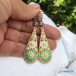 ANAN, fülbevaló, nyaklánc, arany-zöld, Csodás India