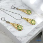 ANAN, fülbevaló, nyaklánc, arany-zöld, Csodás India