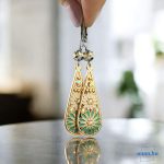 ANAN, fülbevaló, nyaklánc, arany-zöld, Csodás India