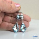 ANAN, antiallergén, egyedi ékszer, fülbevaló, nyaklánc, édesvízi gyöngy, Kék Juhar