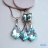   ANAN, antiallergén, egyedi ékszer, fülbevaló, nyaklánc, édesvízi gyöngy, Kék Juhar