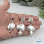 ANAN, antiallergén, egyedi ékszer, fülbevaló, nyaklánc, Fehér Selyem