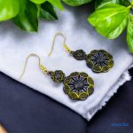 ANAN, kézzel festett ékszer, fülbevaló, Éjkirálynő