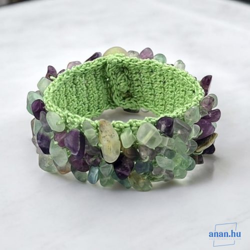 ANAN, ásvány karkötő, hipoallergén, fémmentes ékszer , Fluorid