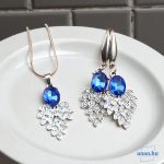 ANAN, alkalmi fülbevaló, nyaklánc, üvegkristály, kék, Versailles-i Ragyogás