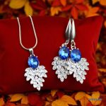 ANAN, alkalmi fülbevaló, nyaklánc, üvegkristály, kék, Versailles-i Ragyogás