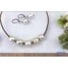   ANAN, édesvízi tenyésztett gyöngy nyaklánc, fülbevaló, fehér, Tenger Lelke