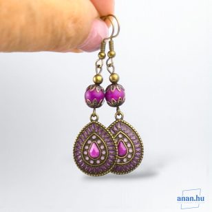   ANAN, fülbevaló, civilizációk ragyogása kollekció, lila, Róma Virága
