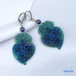 ANAN, kézzel festett fülbevaló, medál, viana, Zafír