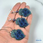ANAN, kézzel festett fülbevaló, medál, viana, Zafír