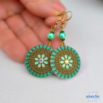 ANAN, fülbevaló, civilizációk ragyogása kollekció, zöld, Róma Virága