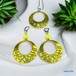 ANAN, kézzel festett fülbevaló, nyaklánc, egyedi ékszer, sárga, Yellow