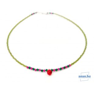 Olivin nyaklánc, drágakő ékszer