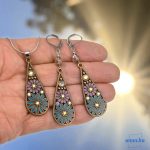 ANAN, fülbevaló, nyaklánc, kék-lila, Csodás India