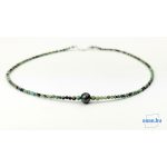 Afrikai türkiz nyaklánc édesvízi gyönggyel, drágakő ékszer, Türkiz