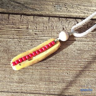   Fa nyaklánc, uszadékfa, fémmentes, antiallergén, újrahasznosított fa, környezetbarát, öko ékszer. Szerelem