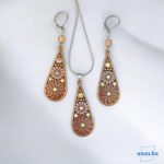 ANAN, fülbevaló, nyaklánc, barna-rózsaszín, Csodás India