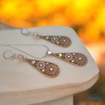 ANAN, fülbevaló, nyaklánc, barna-rózsaszín, Csodás India