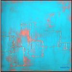 Tengerparti házak. Absztrakt festmény,design,kortárs,festmény,galéria,