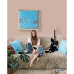 Tengerparti házak. Absztrakt festmény,design,kortárs,festmény,galéria,