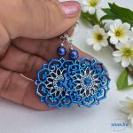 ANAN, kézzel festett fülbevaló, egyedi ékszer, Vízesés Mandala 