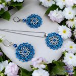 ANAN, kézzel festett fülbevaló, egyedi ékszer, Vízesés Mandala 