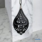 ANAN, kézzel festett ékszer, fülbevaló, nyaklánc, fekete, Mesés Kelet