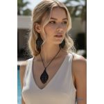 ANAN, kézzel festett ékszer, fülbevaló, nyaklánc, fekete, Mesés Kelet