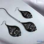 ANAN, kézzel festett ékszer, fülbevaló, nyaklánc, fekete, Mesés Kelet