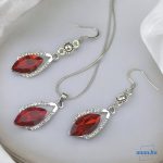 ANAN, alkalmi fülbevaló, üvegkristály, piros, Esti Csillogás