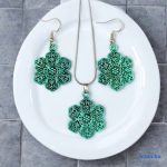 ANAN, kézzel festett ékszer, egyedi fülbevaló, Türkizvirág