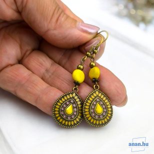   ANAN, fülbevaló, civilizációk ragyogása kollekció, sárga, Róma Virága