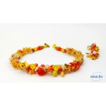 "Narancsliget" ásvány ékszer szett, hipoallergén ékszer