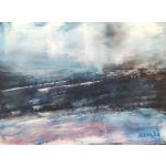 Kép, Fülöp Antal festmény, olaj, Fabriano Tela olajkarton, 21x29cm, cím: Tengerparti merengés, tájkép