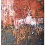 Kép, Fülöp Antal festmény, olaj, Fabriano Tela olajkarton, 21x21cm, cím: Téli folyópart, tájkép