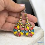 ANAN, fülbevaló, nyaklánc, sárga-piros, Isztambul Virága