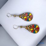 ANAN, fülbevaló, nyaklánc, sárga-piros, Isztambul Virága