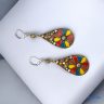   ANAN, fülbevaló, nyaklánc, sárga-piros, Isztambul Virága