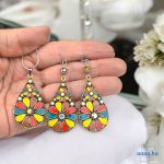 ANAN, fülbevaló, nyaklánc, sárga-piros, Isztambul Virága