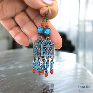   ANAN, hangsúlyos fülbevaló, egyedi, gyöngyékszer, Isztambul