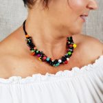 Achát, howlit, ásvány, nyaklánc, bohém ékszer, egyedi, fémmentes, hipoallergén