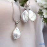 ANAN, antiallergén ékszer, édesvízi barokk gyöngy, Hófehér