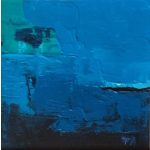 Víz alatti világ, absztrakt festmény, vászon.