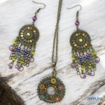 ANAN, egyedi, gyöngyékszer, hangsúlyos fülbevaló, medál, bronz, Damaszkusz Színei